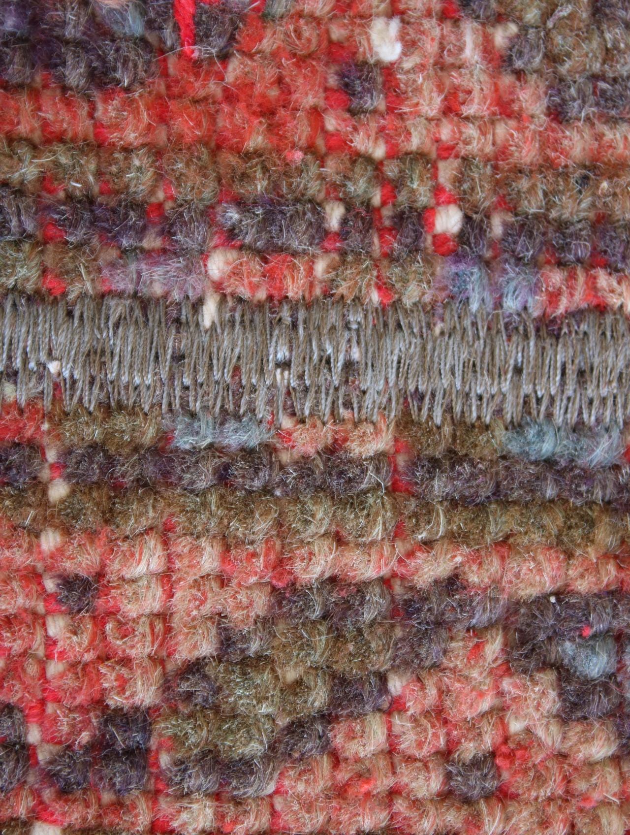 パッチワークのトルコ製ランナーラグ：2x12インチのヴィンテージ