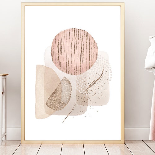 Neutral Wall Art PRINTABLE Wall Art Bedroom Print Set Blush Etsy