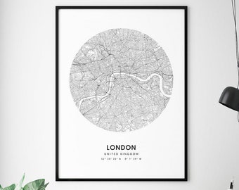 London Map Print, London Art, England UK, United Kingdom Map Art Poster, Street Road Map Print, Modern Wall Art, Office Decor, Printable Art