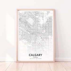 Calgary Map Print, Calgary Canada Map Art Poster, City Street Map Print, Black and White, Modern Wall Art, Home Office Decor, Printable Art