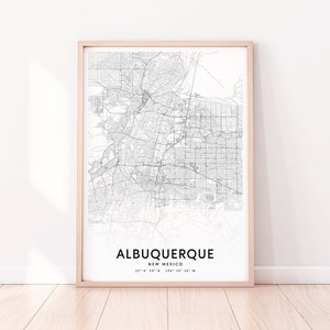 Albuquerque Map Print, Albuquerque New Mexico USA Map Art Poster, City Street Road Map Print, Modern Wall Art, Office Decor, Printable Art