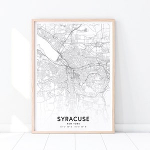 Syracuse Map Print, Syracuse New York Map Art Poster, City Street Road Map Print, Black & White Modern Wall Art, Office Decor, Printable Art
