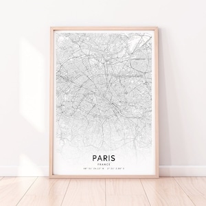Paris Karte Druck, Paris Stadt karte, Paris Frankreich Karte Poster, Stadt Straßen Karte Druck, Moderne Wandkunst, Home Office Dekor, druckbare Kunst