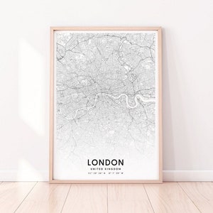 London Map Print, London Art, England UK, United Kingdom Map Art Poster, Street Road Map Print, Modern Wall Art, Office Decor, Printable Art
