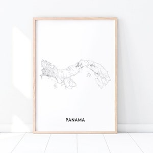 Panama Karte Drucken, Panama Karte Kunst, Panama Karte Poster, Länder Karte Drucke, schwarz & weiß, moderne Wandkunst, Geschenk, Bürodekor, druckbare Kunst