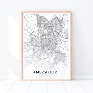 Amersfoort Karte Druck, Amersfoort Kunst, Niederlande Holland Karte Kunst Poster, Straßen Karte Druck, Moderne Wandkunst, Büro Dekor druckbare Kunst