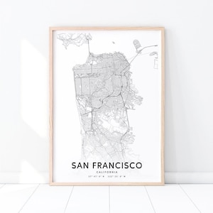 San Francisco Map Print, San Francisco California Map Art Poster, City Street Road Map Print, Modern Wall Art, Office Decor, Printable Art
