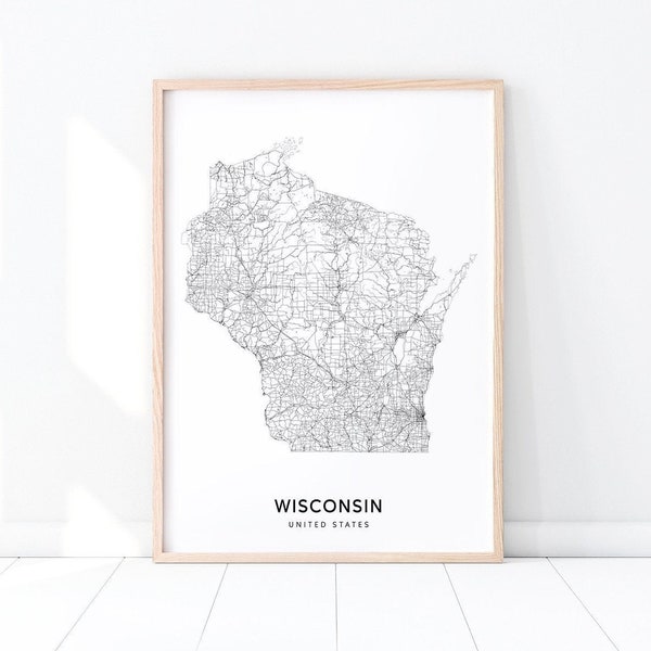 Wisconsin Map Art - Etsy
