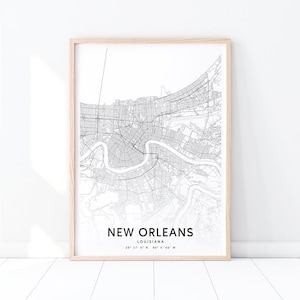 New Orleans Karte Druck, New Orleans Louisiana Karte Poster, Stadt Straßen Karte Druck, Moderne Wandkunst, Home Office Dekor, druckbare Kunst
