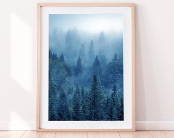 Blue Forest Art Etsy