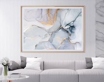 Abstract Print, Abstract Art Poster, Ink Painting Print, Marble Wall Decor, Contemporary Art, Modern Wall Art, Home Decor, Printable Art