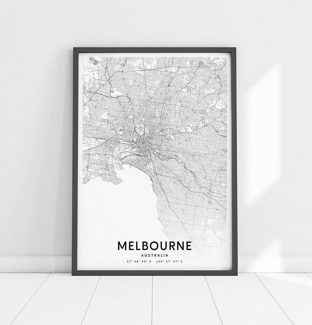 Melbourne Map Print, Melbourne Art Poster, Australia Map, City Street