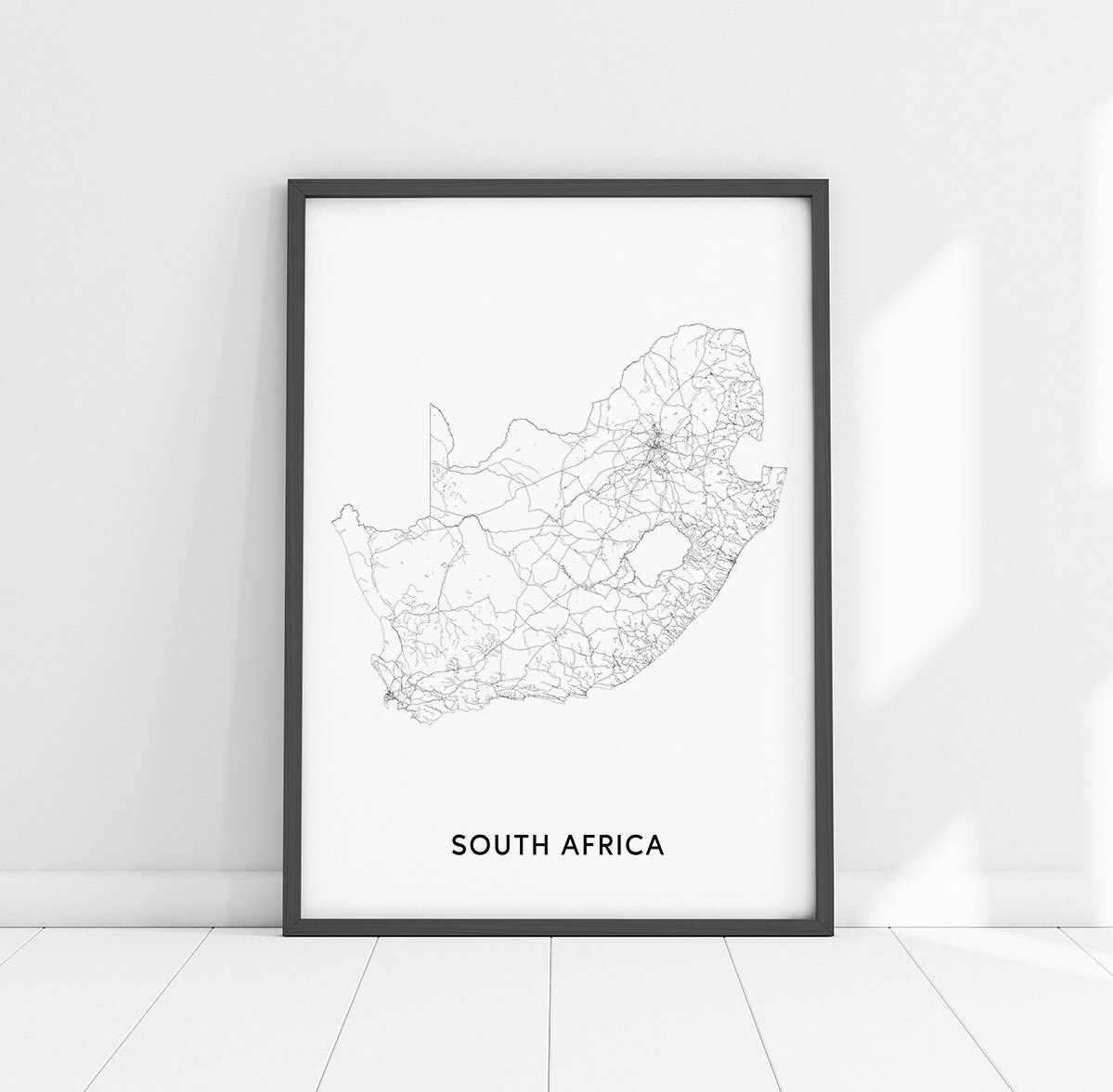 South Africa Map Print South Africa Art Poster Country Map Etsy Australia