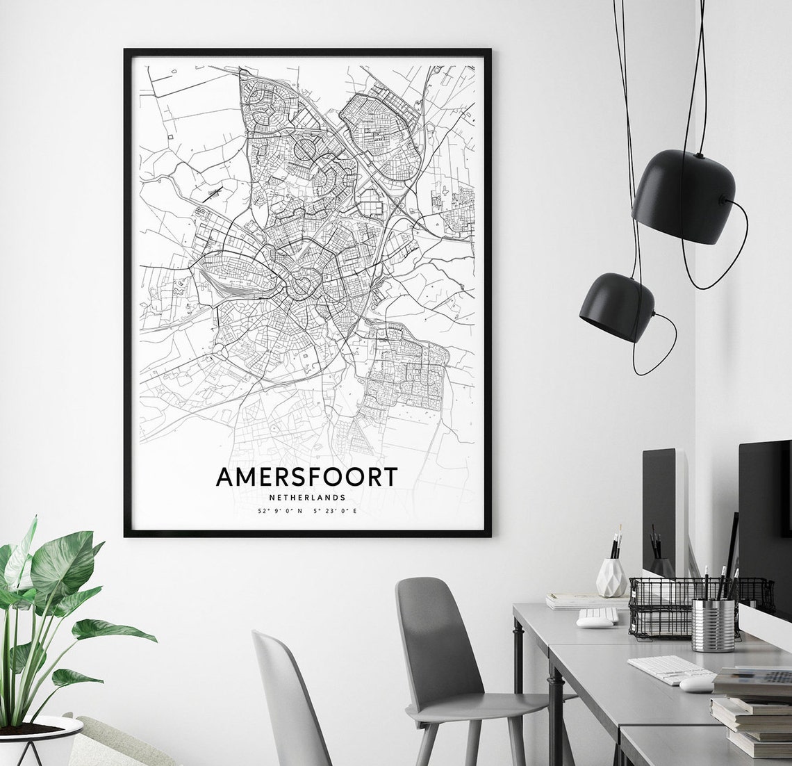 Amersfoort Map Print Amersfoort Art Netherlands Holland Map Etsy UK
