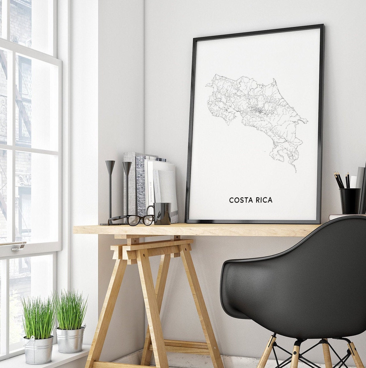 Costa Rica Map Print, Costa Rica Map Art Poster, Countries Map Prints ...