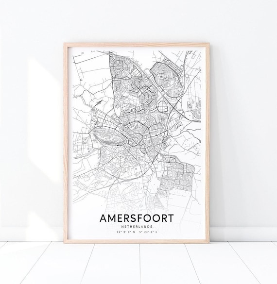 Amersfoort Map Print Amersfoort Art Netherlands Holland Map Etsy UK