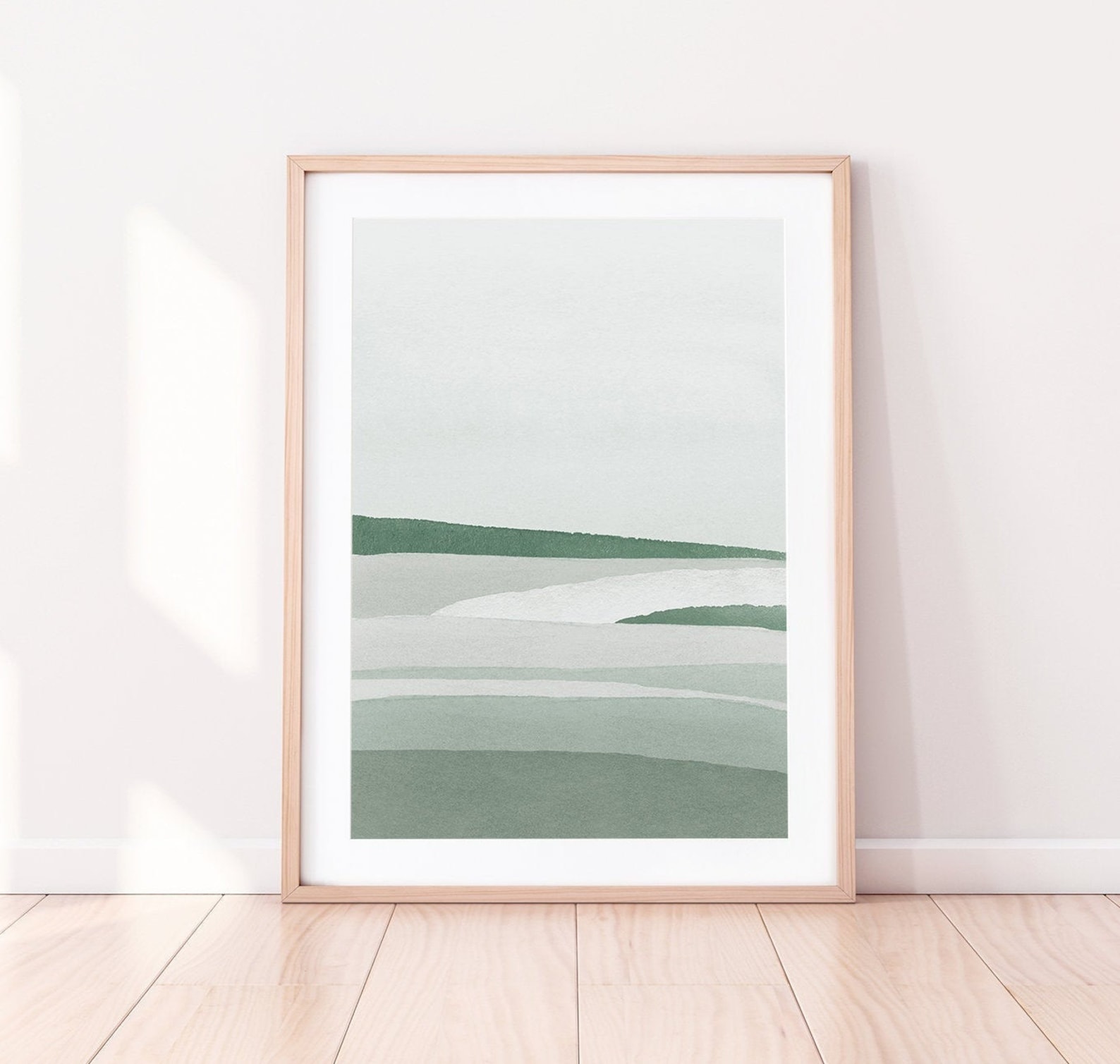 Sage Green & Gray Wall Art Set of 2 Abstract Art Prints - Etsy