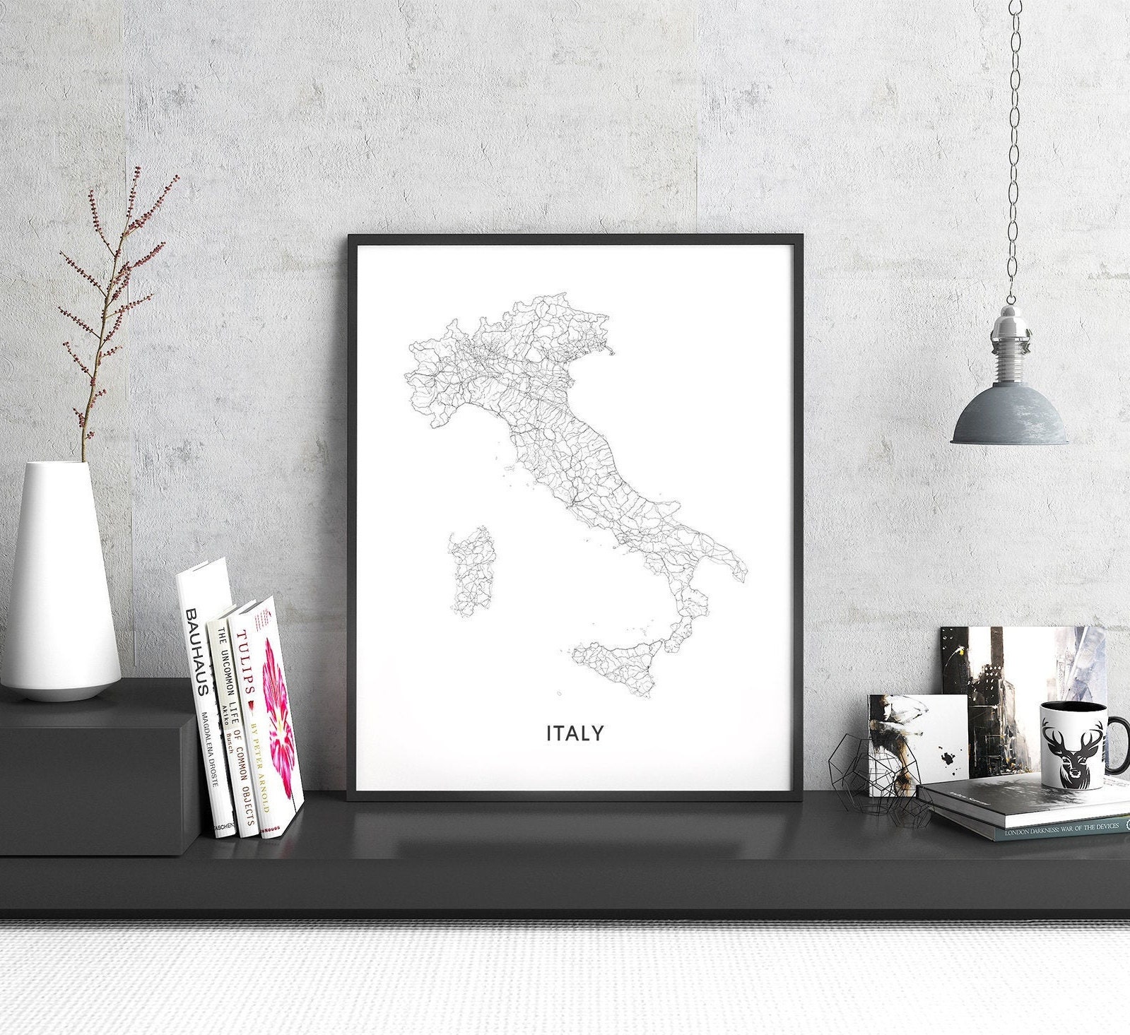 Italy Map Print Italy Map Wall Art Italy Map Art Poster Etsy Australia