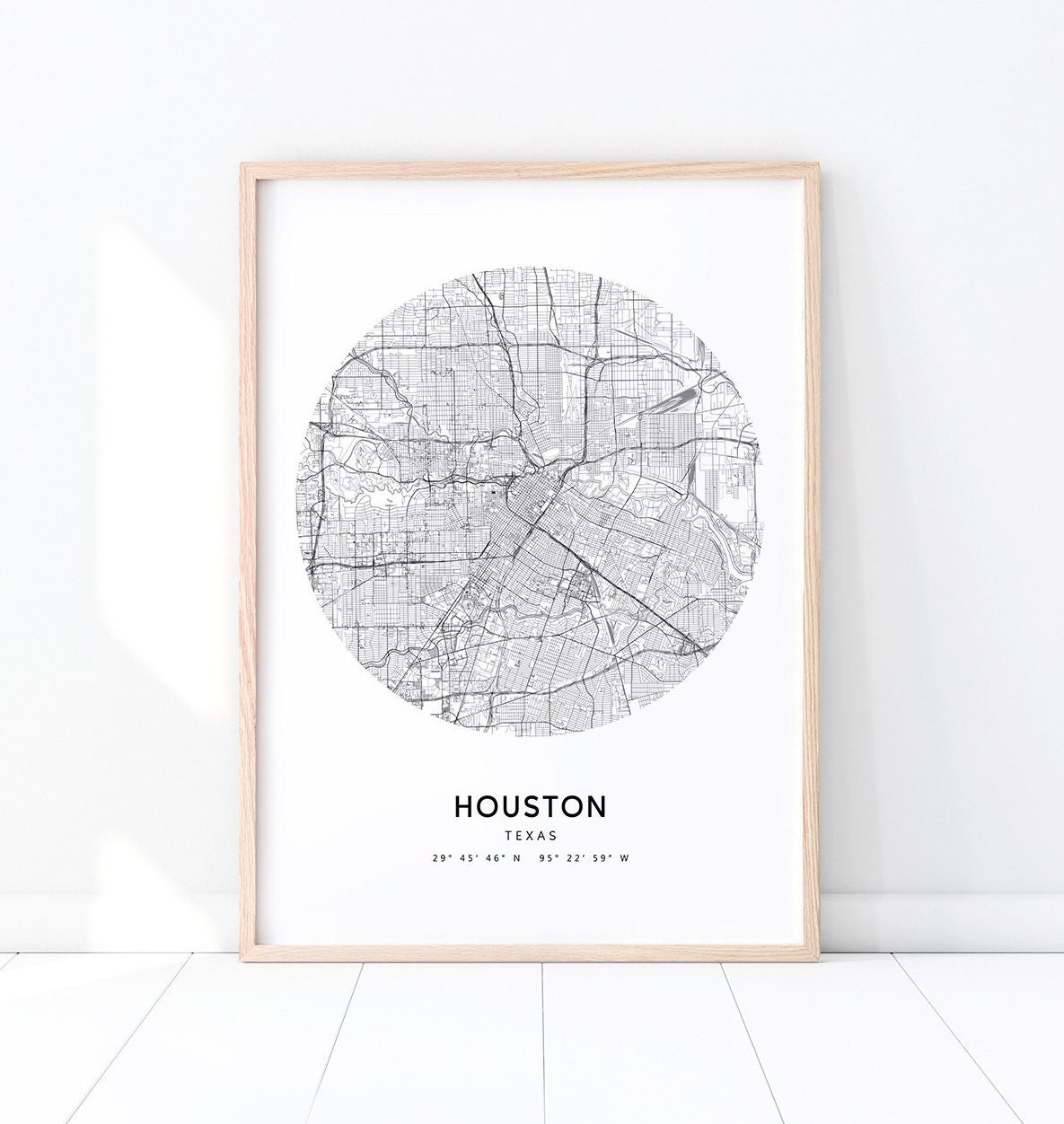 Houston Map Print Houston Texas USA Map Art Poster City - Etsy