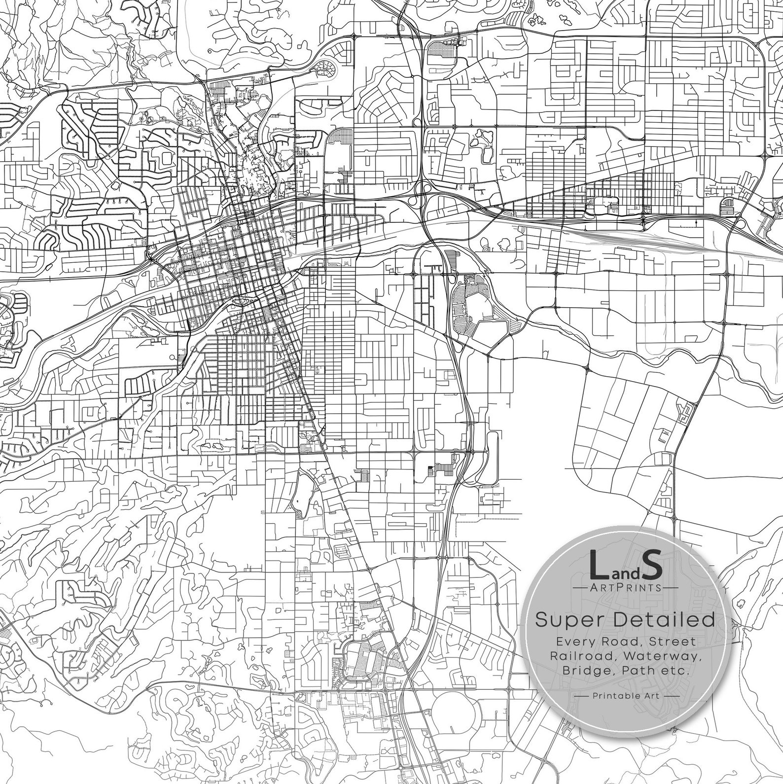Reno Map Print Reno Nevada USA - Il 1588xN.2249207312 Ep2x