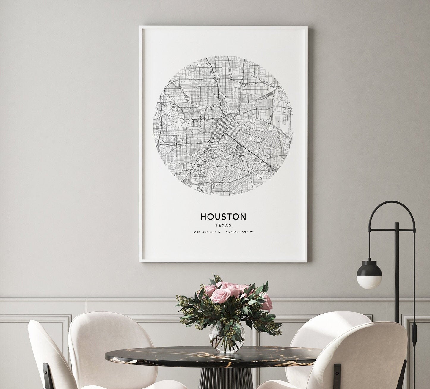 Houston Map Print, Houston Texas USA Map Art Poster, City Street Road ...
