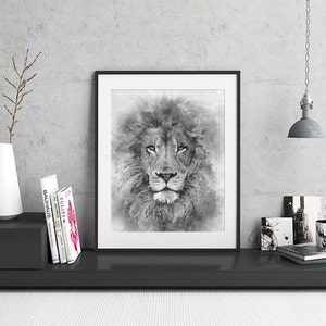 Lion Print Lion Watercolor Art Safari Animal Prints Animals - Etsy