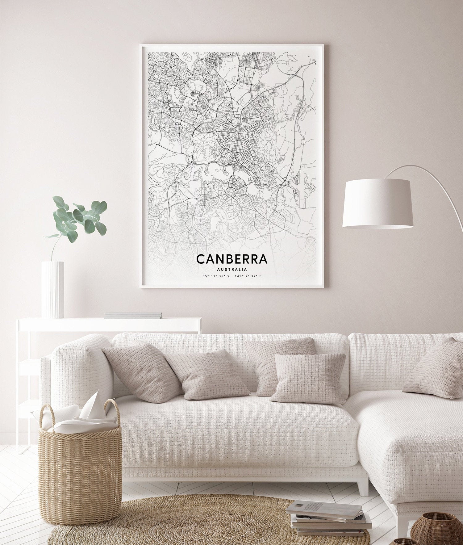 Canberra Map Print, Canberra Art Poster, Australia Map, City Street Map ...