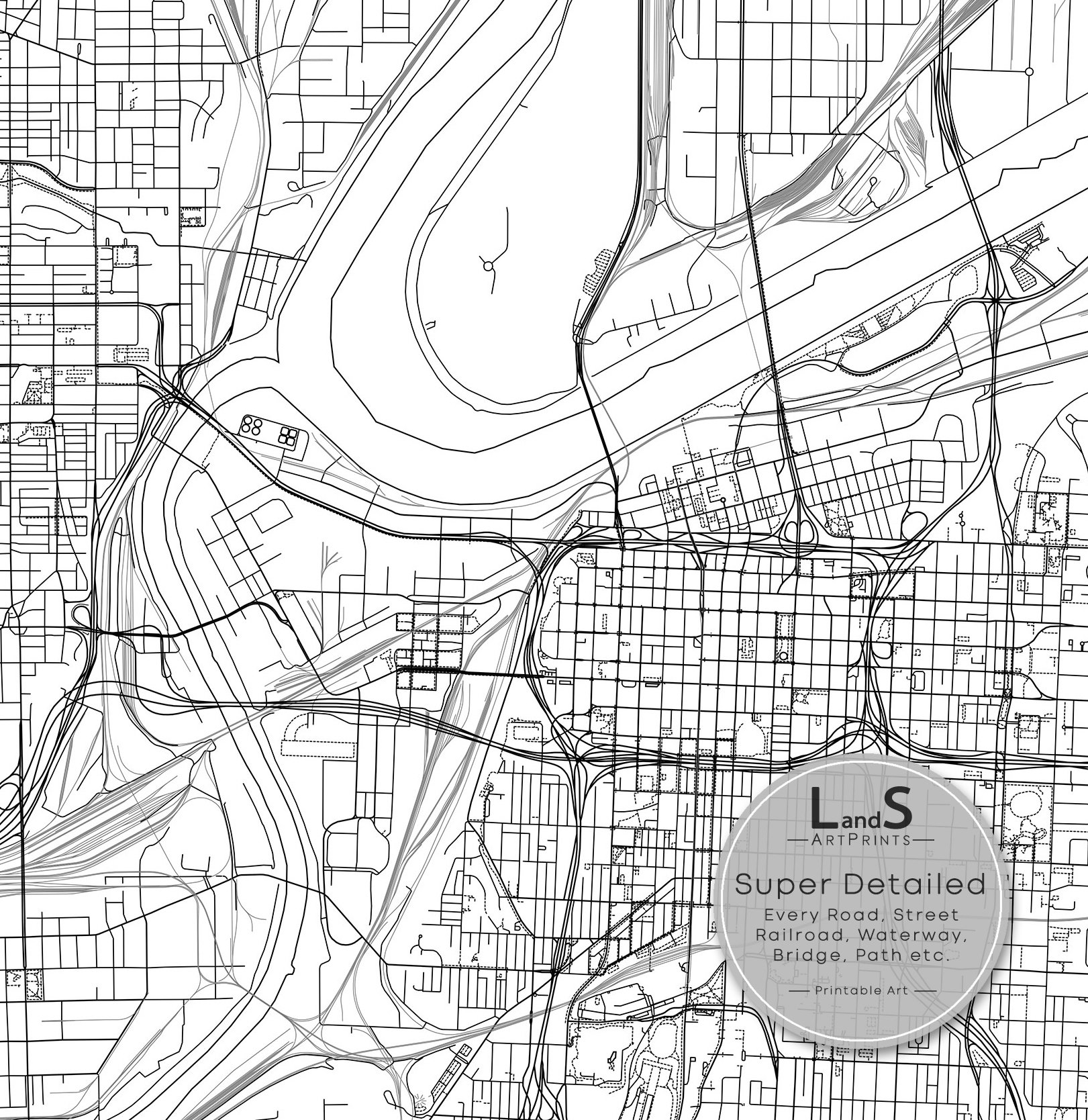 Kansas City Map Print Missouri USA Map Art Poster City - Etsy