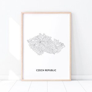 Czech Republic Map Print, Czech Republic Map Art Poster, Country Map Print, Black & White, Modern Wall Art, Home Office Decor, Printable Art