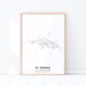 St. Thomas Map Print, Saint Thomas US Virgin Islands Map Poster, St. Thomas US VI Map Art ...