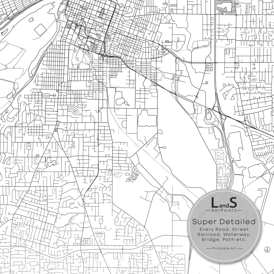 Salem Map Print Salem Oregon Map Art Poster City Street Road Etsy