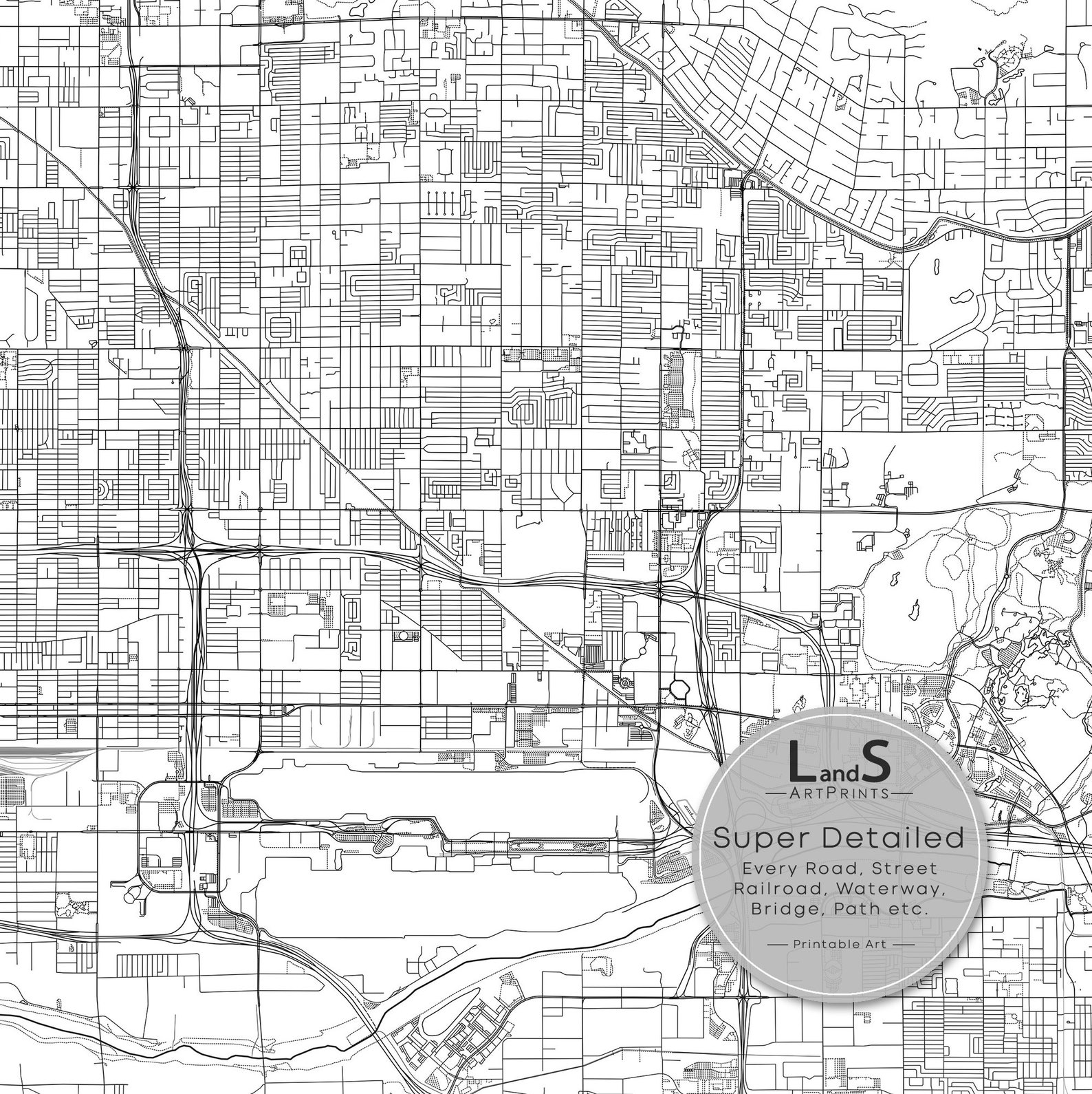 Phoenix Map Print Phoenix Arizona USA Map Poster City Street - Etsy