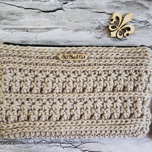 Bolso de mano beige tostado/Bolso de maquillaje/Bolsa de maquillaje/Organizador de carteras/Estuche para lápices/Billetera de mano/Bolso de mano de mano/Bolso de mano