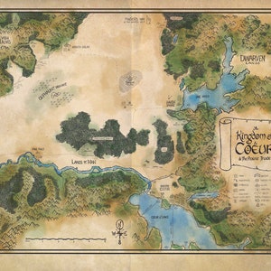 Coeur d'Alene Idaho Tolkien mapa de fantasía