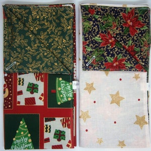 Christmas Medium double sided gift wrapping cloth (approx. 20" / 50cm square), reusable, furoshiki,