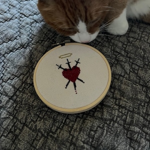 Three of Swords Cross Stitch Pattern PDF Digital Download