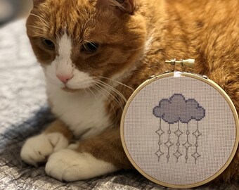 Rain Cloud Cross Stitch Pattern PDF Digital Download