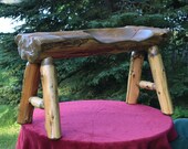 Saddle Cut Log Bench, Tractor Seat Log Bench