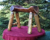 Saddle Cut Log Bench, Tractor Seat Log Bench