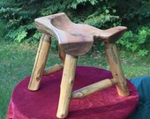Saddle Cut Log Bench, Tractor Seat Log Bench
