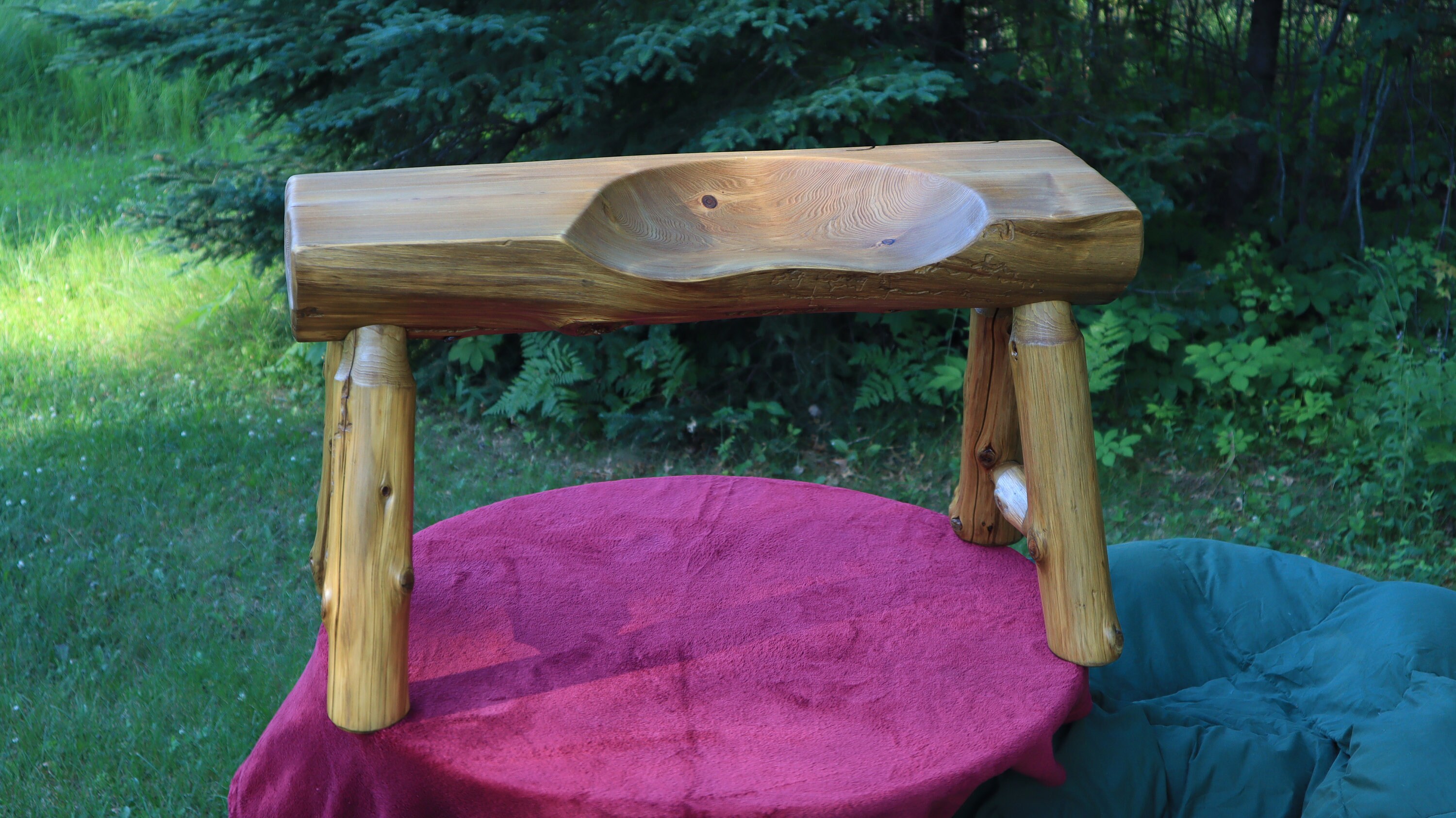 Saddle Cut Log Bench Tractor Seat Log Bench Etsy
