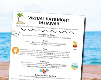 Virtual Date Night in Hawaii | Digital Download | Anniversary Gift | Valentine's Day Gift | Long-distance relationship | Date Night In