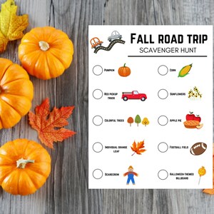 Fall Road Trip Scavenger Hunt | Printable Game | Kids Activity | Road Trip Games | Instant Download | It&#39;s Fall Y&#39;all