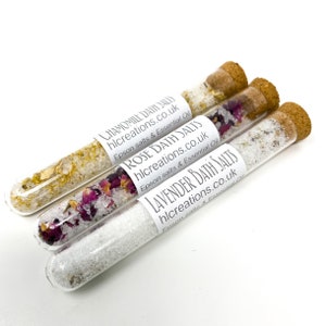 Mini Bath Salt Test Tube Favours/Hamper Gift/Stocking Filler