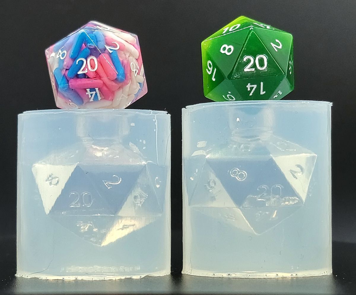 D20 Silicone Sprue Dice Mold Sharp Edge TTRPG DND Dice Molds Etsy
