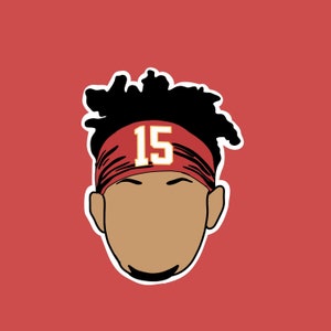 Patrick Mahomes Chiefs Decal, Mahomes Head Sticker, Kansas City Chiefs, Football Sticker, NFL Decal, 3 Inches, Laptop Sticker, Car Decal