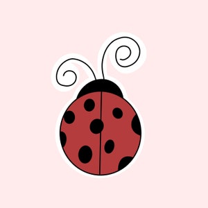 Ladybug Sticker, Spring Decal, 3 Inches, Laptop Sticker, Water Bottle Decal, Car Decal, Summer, Bug Sticker