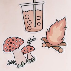 Coffee Cup Transparent Sticker, Fall Drink Decal, Cute Coffee Sticker, 3 Inches, Coffee Lovers, Laptop Sticker, Car Decal, Water Bottle