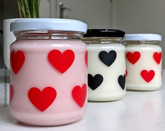 Red and Pink Small Heart Scented Candle - 100% Soy Wax Candle, Birthday Gift, Gifts for Him,Gifts for Her, Romantic Gift
