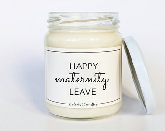 Happy Maternity Leave Candle | New Mum Gift | Expecting Mum Gift | Pregnancy Gift | Baby Shower Gift | New Baby Gift | Maternity Gift Candle